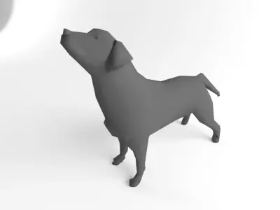 Dog Labrador Retriever Low Poly Game Ready Low-poly 3D model