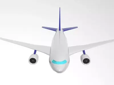plane airplane flying in sky 3D model