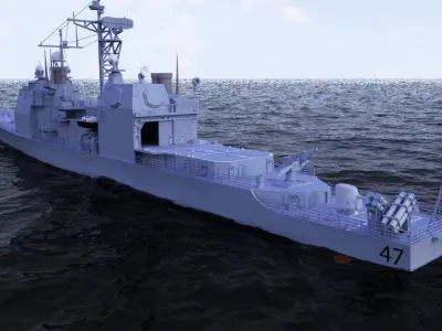 ticonderoga class cruiser cg47 uss Low-poly 3D model