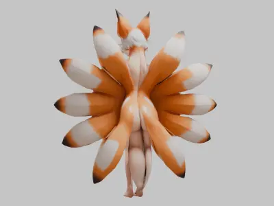 Sexy Busty Kitsune Low-poly 3D model