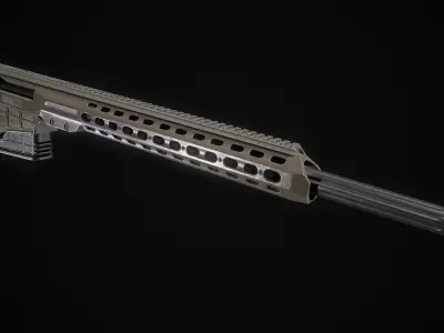 Barret Mrad Sniper Rifle - Model and Textures Low-poly 3D model