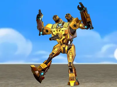 BATTLE ROBOT with Animation 3D model