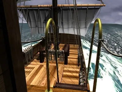 Cog-type sailing ship 3D model