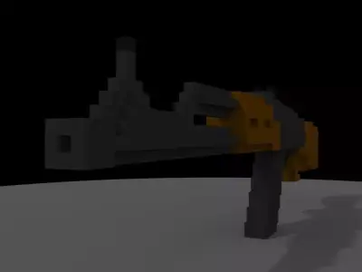VOXEL AK47 Low-poly 3D model