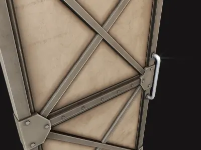 Steel Door Low-poly 3D model