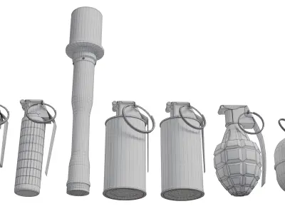 Grenade Set Low-poly 3D model