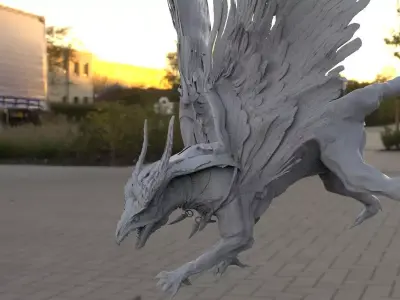 Griffin dragon flying 3D model