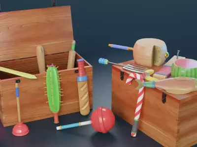 Ridiculous Weapons Game Asset Pack Free low-poly 3D model