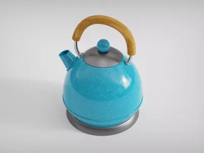 kettle tea with wooden handle Free 3D model
