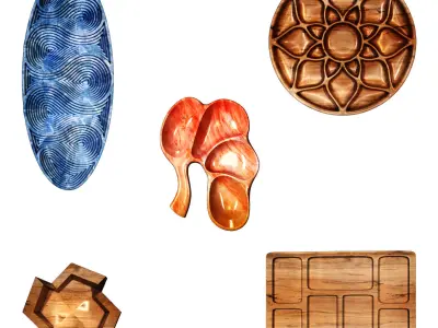 collection of decorative  00 3D model