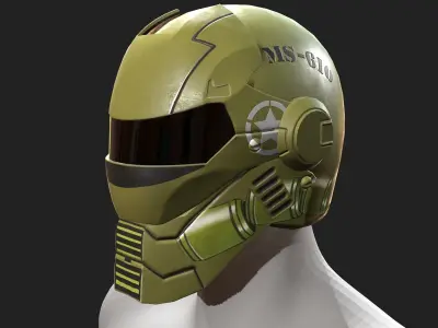 Helmet scifi military combat  Low-poly 3D model