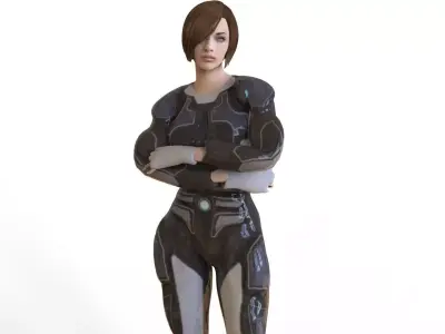Sci Fi Woman Low-poly 3D model