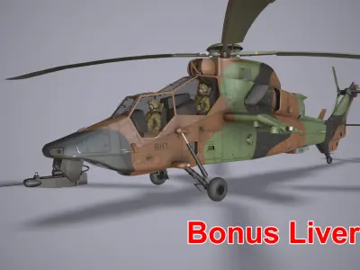 EC-665 Tiger HAD France 2 Complex Animation Low-poly 3D model