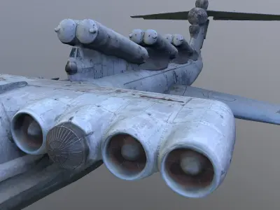 Caspian Sea Monster ekranoplan Lun Low poly Low-poly 3D model