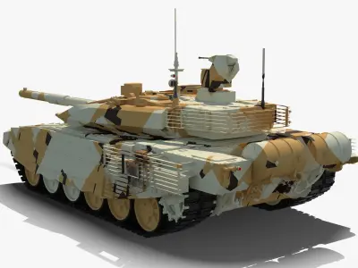 T-90 MS Desert Clean Low-poly 3D model