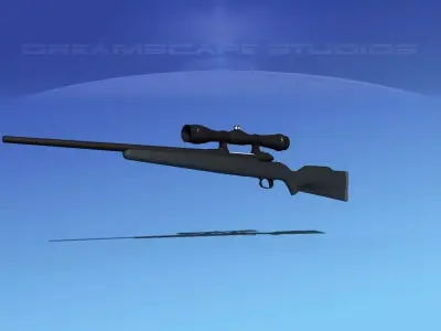 243 Rifle with Scope 3D model