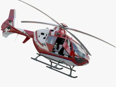 Eurocopter EC 135 Medical Red 3D model
