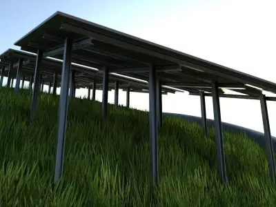 Solarmodule Version 4 - 15000mm Low-poly 3D model