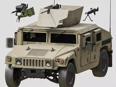 Humvee M1151 Low-poly 3D model