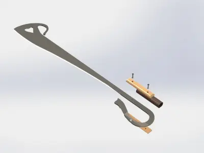 WG 7002 - Ersatz falchion v3 Low-poly 3D model