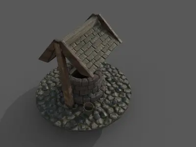 Water Well Low-poly 3D model Low-poly 3D model
