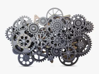 Gear Mechanism Low Poly v 1 Low-poly 3D model