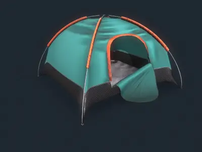 Camping Tent Low-poly 3D model