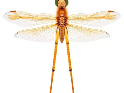 Golden Dragonfly model pack Low-poly 3D model