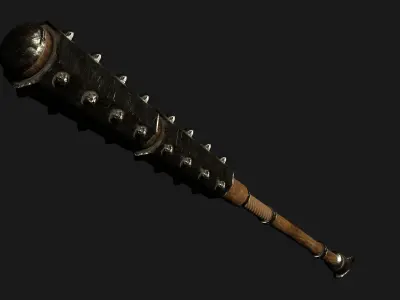 Kanabo Club - Wooden Mace Low-poly 3D model