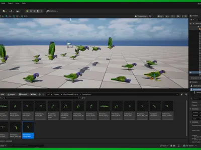 Blue Headed Parrot Low-poly 3D model