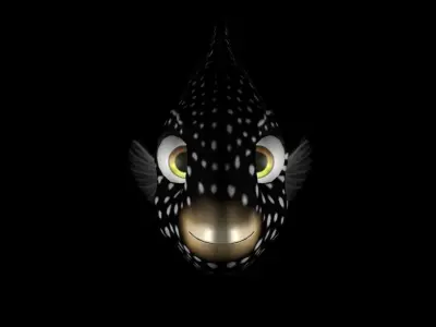 3D Cartoon Fish - Tamarin Wrasse Low-poly 3D model