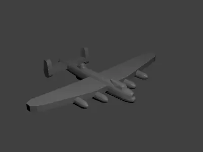 British Avro Lancaster Heavy Bomber Aircraft Free 3D print model