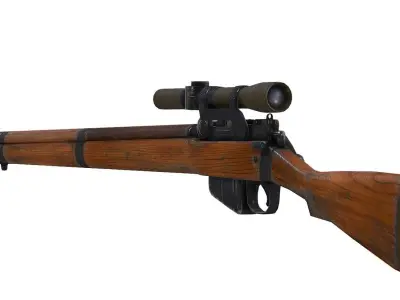 British Magazine Rifle Lee Enfield Low-poly 3D model