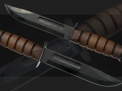 Combat Military Knife KA-BAR  Low-poly 3D model