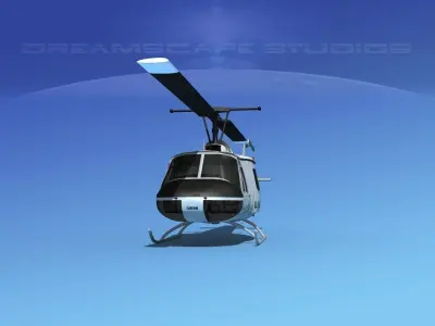 Bell UH-1B Iroquois V08 US Air Force 3D model