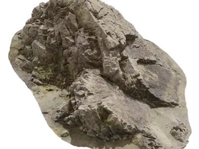  Large Jagged Beach Rock Model 