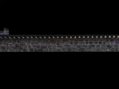 Tiled stone wall 3D model