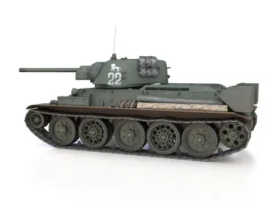 T-34-76 UZTM- Model 1942 - Soviet tank - 22 3D model
