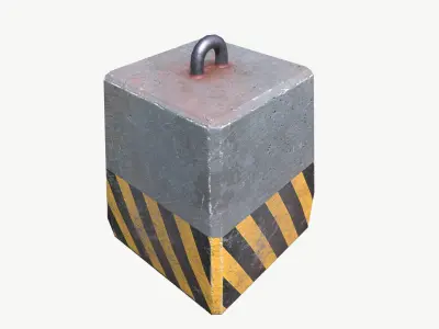 Cement Pier 2 Low-poly 3D model