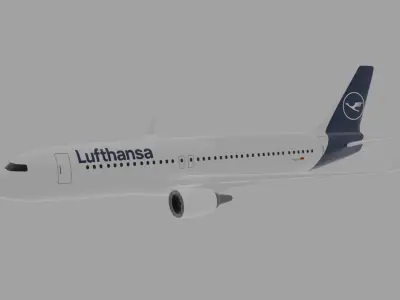 Lufthansa Airbus A320 Lowpoly Model 3D model