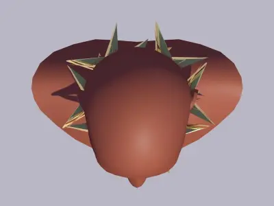 Necklace apocalyptic virtual fashion element Golden Stars 3D model