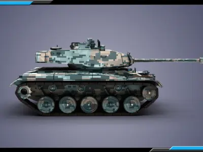 M41 Walker Bulldog Urban theme Low-poly 3D model