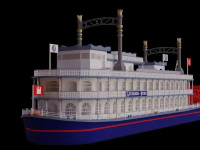 Louisiana Star Paddle Steamer 3D model