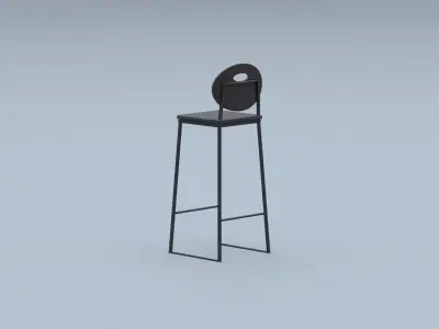 Modern Minimalist Bar Stool 3D model