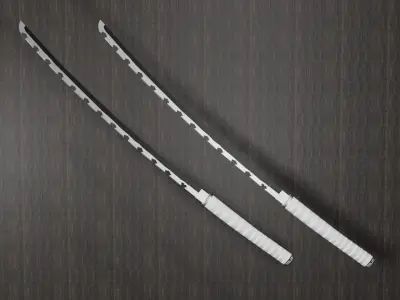 Demon Slayer Sword - Inosuke Nichirin blade  Low-poly 3D model