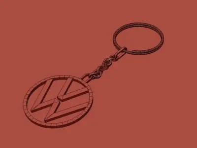 Key fob for Volkswagen brand Low-poly 3D model