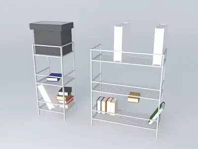 Shelves metal shelving unit with box on top Free 3D model purchase