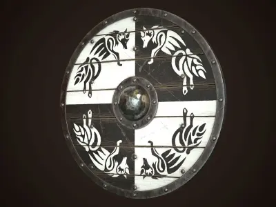 Viking Shield 30 Low-poly 3D model