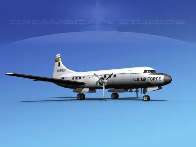Convair C-131 USAF V01 3D model