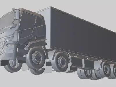 Heavy Duty Box Truck Low-poly 3D model